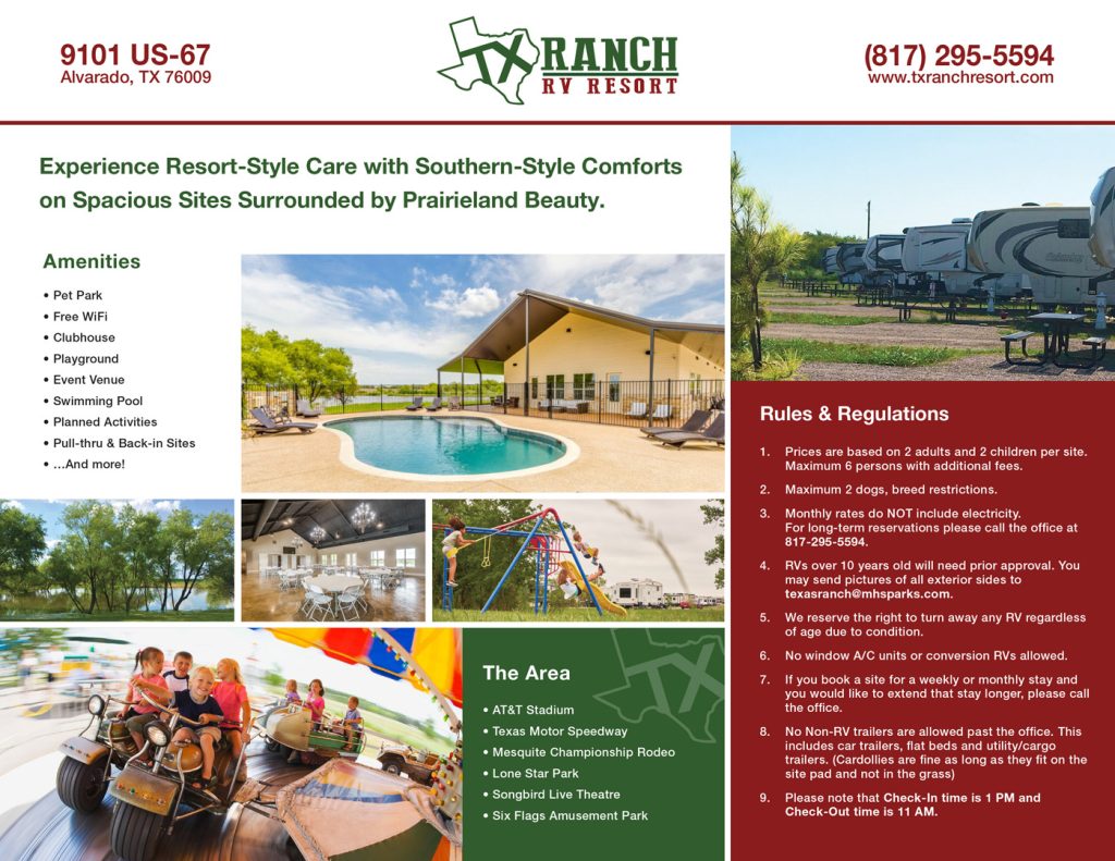 2024 Texas Ranch RV Resort Park Map_edit